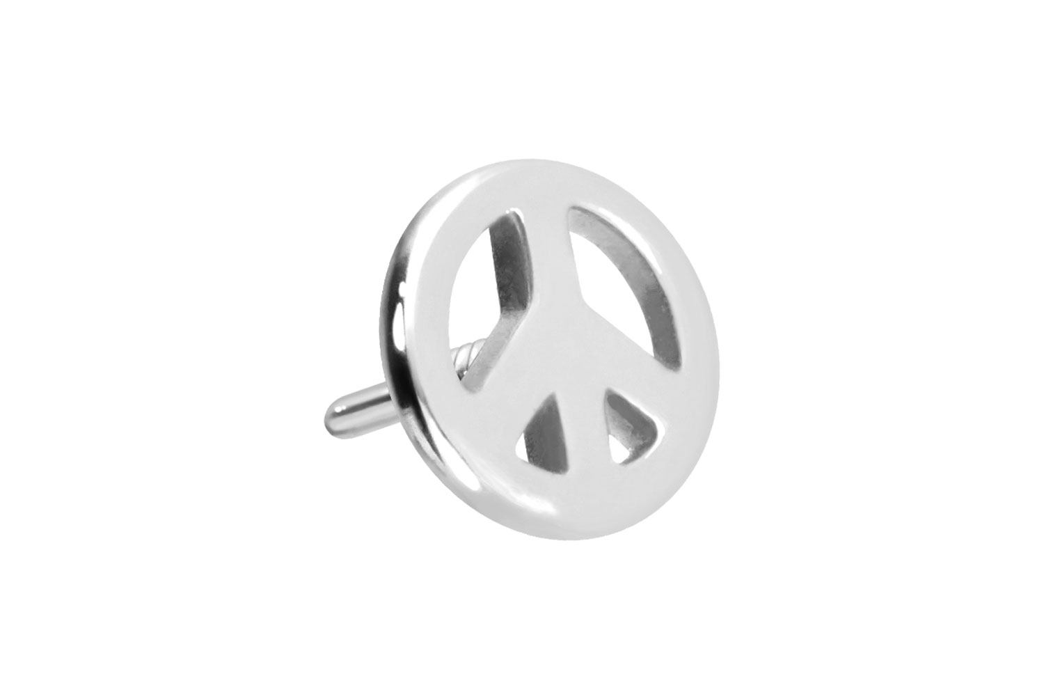 14 Karat Gold Schraubaufsatz mit Außengewinde PEACE-ZEICHEN von Piercingline